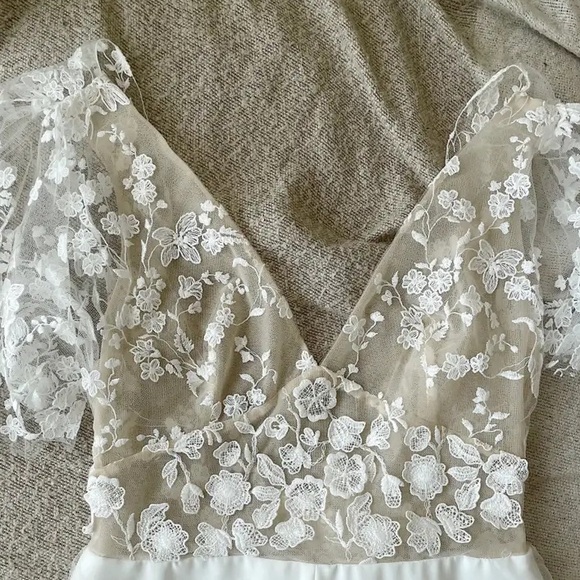 Rime Arodaky Malak Embroidered Tulle and Crepe Bridal Jumpsuit - Picture 7 of 9